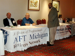 Retiree table at AFT Michigan Convention, May 2006